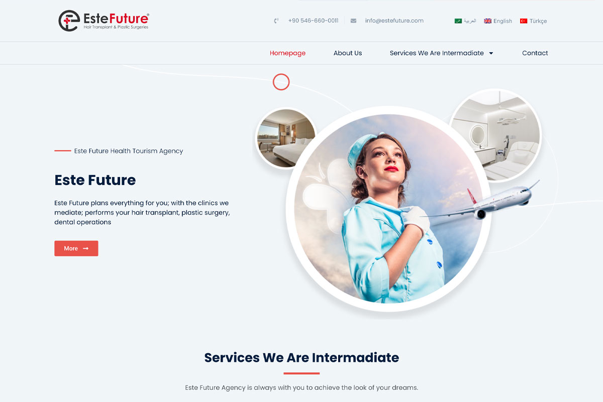 Este Future — Uluslararası Hastaya Güven Veren Çok Dilli Sağlık Turizmi Sitesi