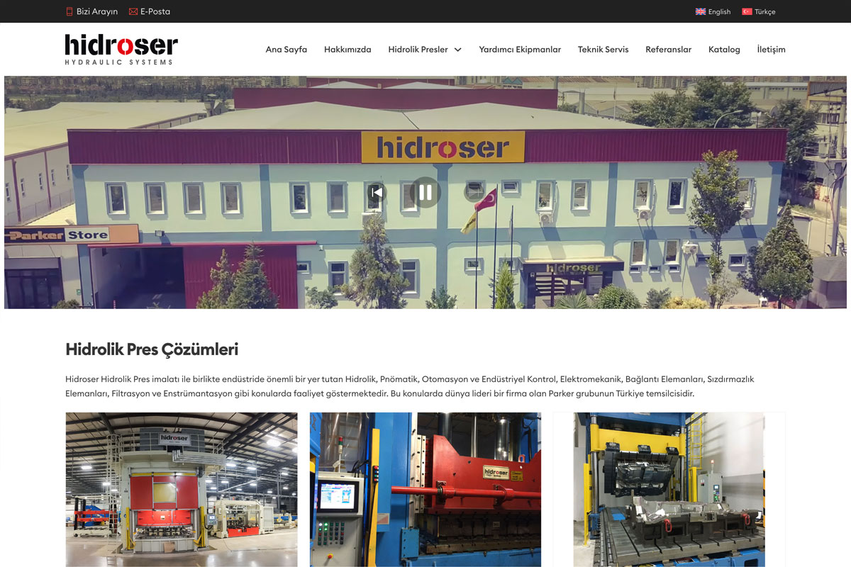 Hidroser Hidrolik Presler — Endüstriyel Pres Çözümleri İçin Kurumsal Web Sitesi