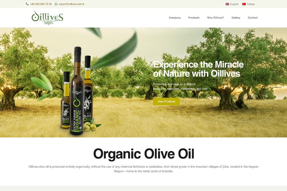 Oillives — Ege'nin Organik Zeytinyağını Anlatan Marka Web Sitesi