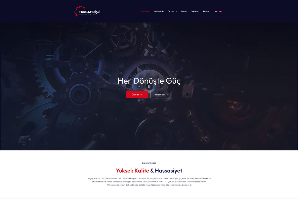 Turgay Dişli Makina — Hassas Dişli Üretimine Güven Veren Kurumsal Web Sitesi
