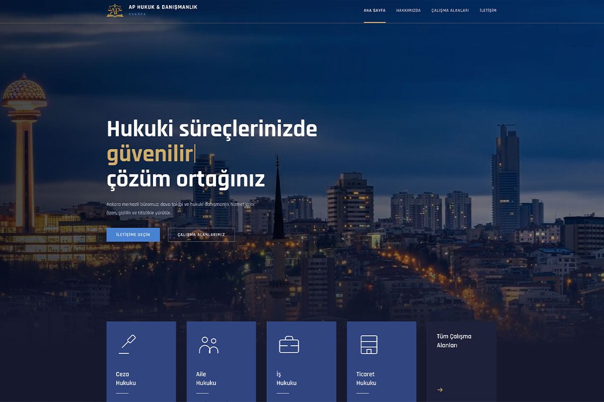 AP Hukuk & Danışmanlık — Ankara Merkezli Hukuk Bürosu İçin Güven Veren Web Sitesi
