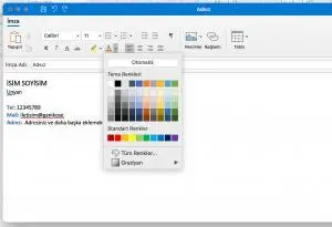 Outlook imza ekleme adım 3